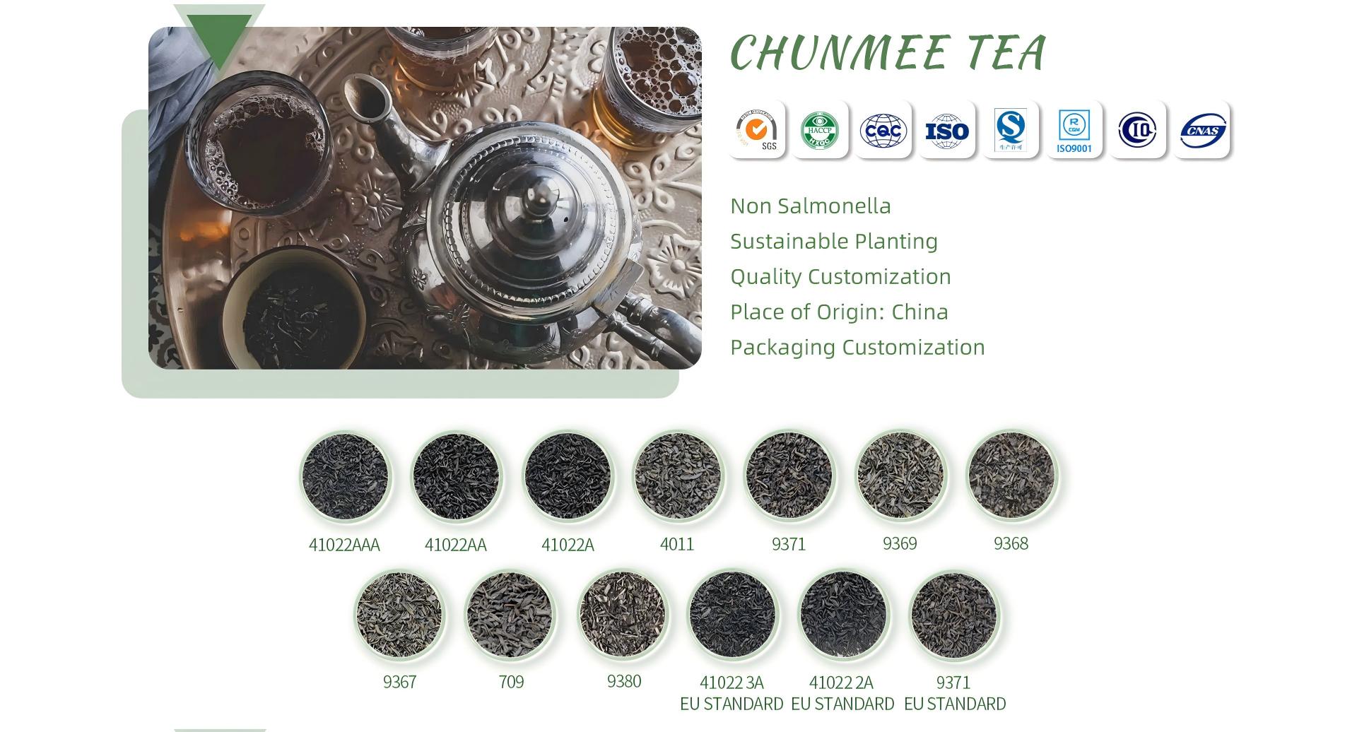 chunmee tea grades from Ruixing tea factory 